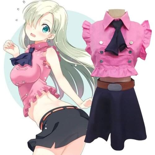 Anime The Seven Deadly Sins Elizabeth Liones Cosplay Costume Halloween Carnival Party Skirt Suit Four Pieces Outfit