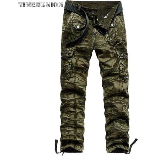 Mens Cargo Pants Camouflage Pant Full Length Multi Pocket Casual Military Baggy Jogger Tactical Trousers Plus Size 29-44