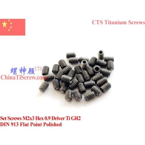 DIN 913 Titanium Set Screws M2x2 M2x3 M2x4 M2x5 M2x6 M2x8 M2x10 Hex 0.9 Driver Flat Point 25 pcs Ti GR2