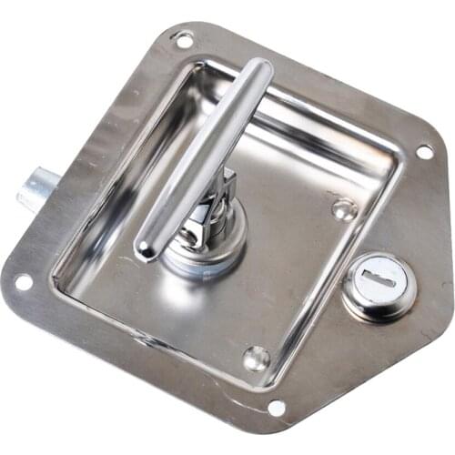 Stainless Door Lock Trailer Toolbox RV T Tee Handle Latch 4.92 x 4.72 x 2.75 inch w Key