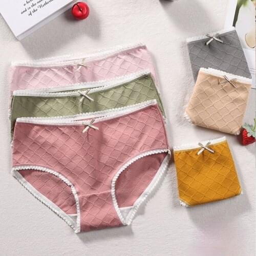 Cotton Panties Underwear Women Lace Panties Women Lingerie Femme Sexy Floral Underpants Girl Stangas Briefs Bragas Bow Intimates