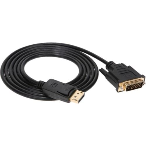 1.8m Thunderbolt DP Male To DVI-D Male Converter Cord Supported 1080P Full HD DisplayPort to DVI Adapter Cable for HDTV