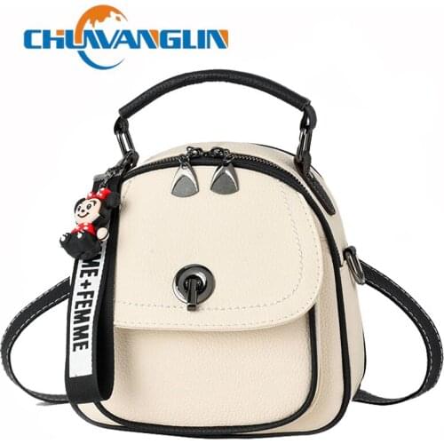 Chuwanglin Mini Leather Backpack Ladies Shoulder Bag Multifunction Backpacks for School Teenagers Girls Travel Bagpack 8030924