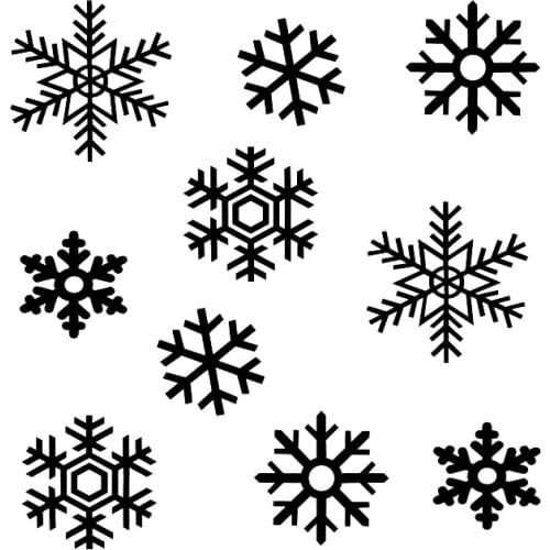 Cute Winter Snowflake Suit Car Sticker Motorcycle Stylish Pvc Car Sticker Suitable for All Kinds of Cars Black/white, 20CM *19CM