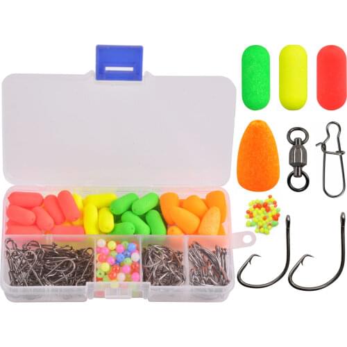 230pcs Pompano Rig Making Kit Surf Fishing Rig Float Bottom Rig Parts Snell Hook For Saltwater Fishiing Surf Fishing