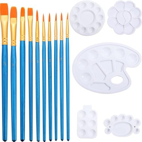 Paint Brush Set Oil Painting Outline Pen Flat Tip Colored Drawing Pen Palette DIY Jewelry Epoxy Resin Glue Tool Graffiti Pen