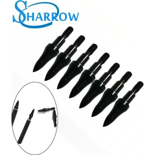 12pcs Steel 75Grain Archery Field Points Screw Points Arrow Heads for OD7.6mm Arrow Target For Compound Recurve Bow Shooting