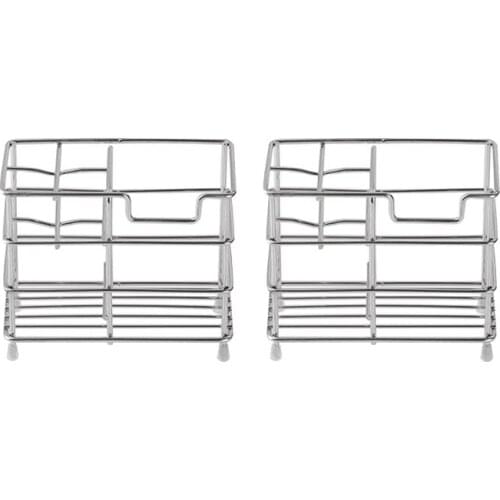 2 Pack Stainless Steel Toothbrush Holder 5 Slots Wall Toothbrush Rack Storage Organizer for Toothbrush Bathroom