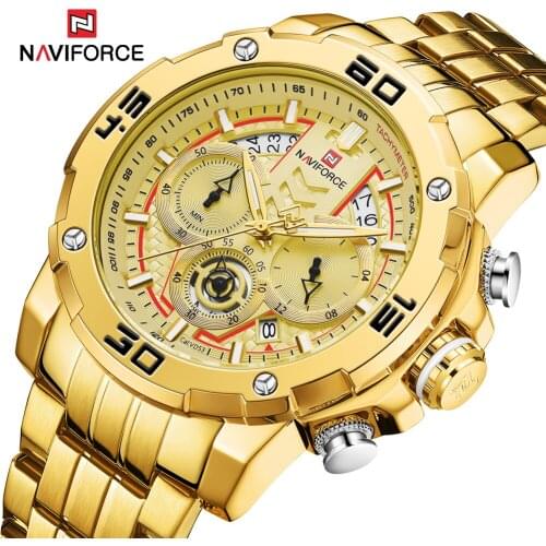 NAVIFORCE Mens Gold Watch