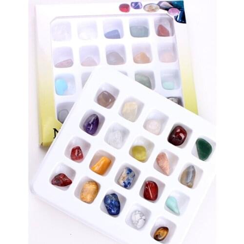 20pcs/Set Natural Gemstones Collection Ore Specimen Small Stone Decorations Fossiles Raw Minerals for Education Home Decors