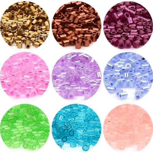 2mm Tube Glass Beads Charm Uniform Size Beads for Necklace Bracelet Jewelry Making Loose Beads DIY Bags Clothes Accessories