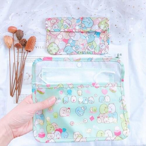 Saves masks Makeup Bag Organizer Travel Small saves Cloth Storage Girls Purse Kids holder Portable Dust Handbag Face Masks Clip