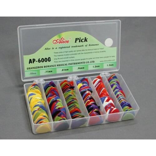 600G Box-packed Nylon Projecting Raised Acoustic Electric Guitar Bass Picks Standard Plectra 0.58/0.71/0.81/0.96/1.20/1.50 mm