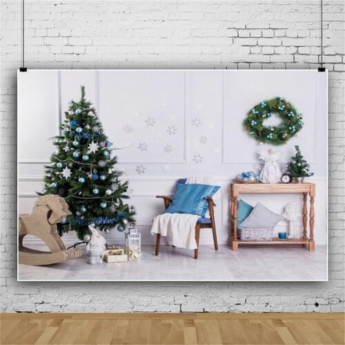 Winter Backdrop For Photography Living Room Merry Christmas Festivals Tree Gift Baby Toys Party Interior Photographic Background