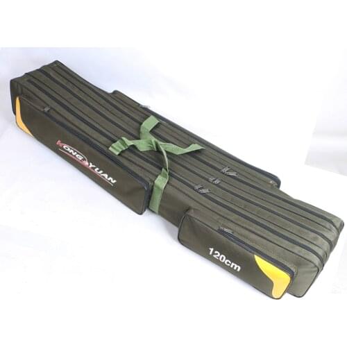 2/3 Layers Canvas Outdoor Fishing Rod Bag Waterproof Fishing Bags Tackle Bag Multifunctional Backpack For Fishing XA187G