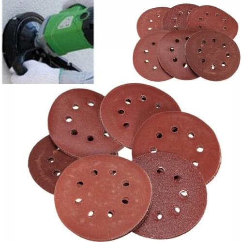 30pcs x 80 240 400 800 1000 2000# Grit 8 Holes Hook Loop Sand Paper Sanding Discs accessories
