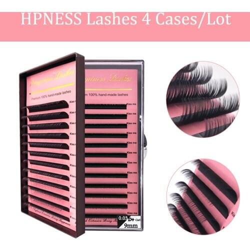 4 Cases/Lot Eyelash Extension Long Individual Soft Natural Black Matte Mink Silk Premium Long Classic Lashes Makeup For Salon