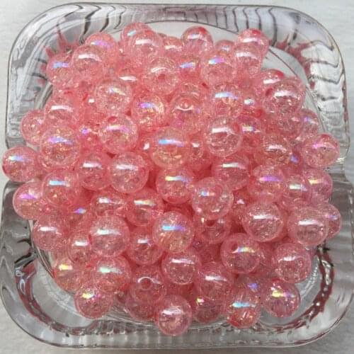 40pcs 8mm Pink AB Chunky crack Beads Jewelry Bubblegum Necklace