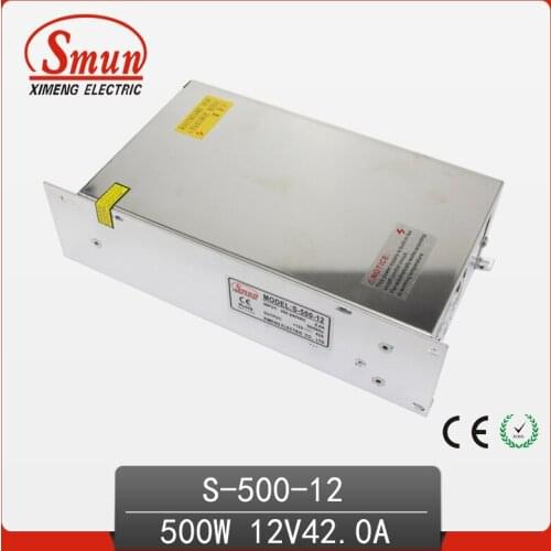 500W 12VDC 40A Single Output Switching Power Supply With CE ROHS China Factory for Light