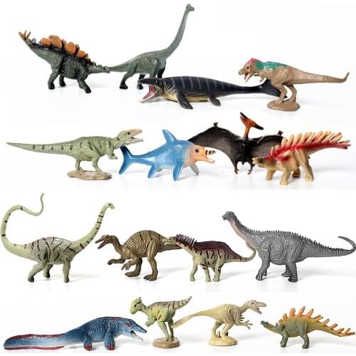 8PCS Mini Dinosaur Toys Figures Diplodocus Ankylosaurus Velociraptor Torosaurus Rex Tyrannosaurus Educational Animals Model Set