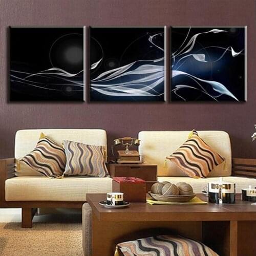 Abstract black and white lines landscape Diy Diamond Painting Full Square Round Drill Diamond Embroidery Mosaic TriptychZP-3813
