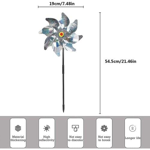 Anti-Birds Reflective Windmill for Garden Orchard Farm Scare Birds Away Easy to Assemble SUB Sale
