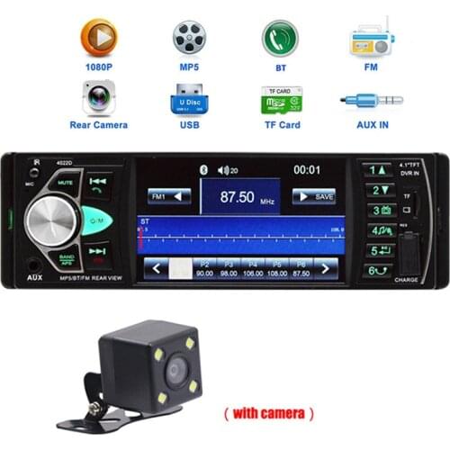 4.1 Inch Digital TFT Screen Car Radios HD Car MP5 Bluetooth Hands-free Vehicle MP3 Player Card Stereo Radio with Rear Camera