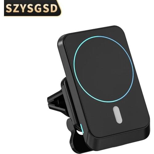 Car Phone Holders 15W Magnetic Car Mount Wireless Charger For iPhone 12 Car Magnetic Wireless Charging Stand Car Phone Holder