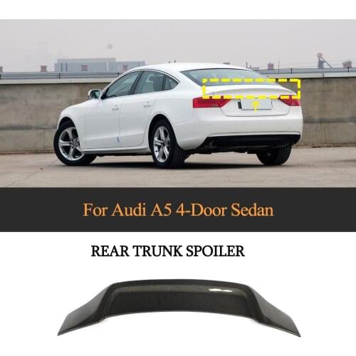 Carbon Fiber Car Rear Spoiler Wing for Audi A5 4 Door Sedan 2009 - 2016 Trunk Boot Lip