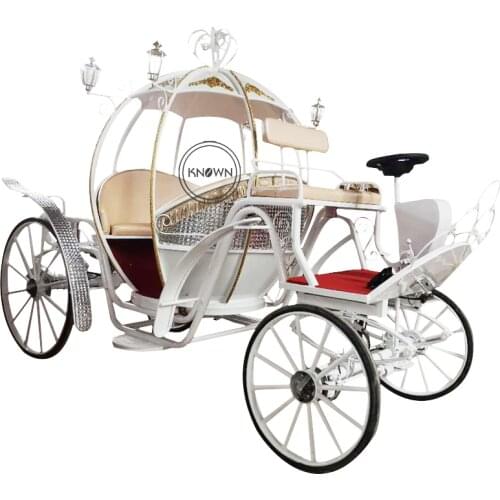 White Electric Cinderella Pumpkin Horse Type Wedding Carriage Rickshaw Europe Style Bus