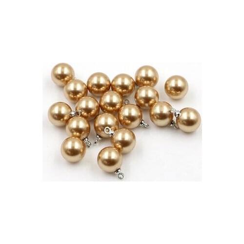 Free shipping 20pcs/lot light coffee shell button imitation pearl button all round dark pearl clasp children sweater button 10mm