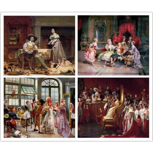 Free shipping lot set classical court figure wedding ceremony canvas prints oil painting on canvas wall art decoration picture