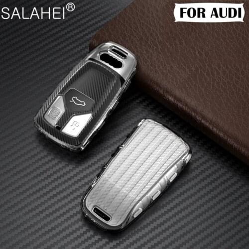 TPU Protection Car Key Case Cover Skin Shell For Audi A4 New A4L A5 A6L QT S5 S7 Q7 TTS Auto Protection Key Shell Accessories