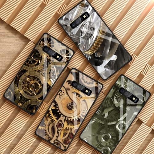 Gear Art Tempered Glass Phone Case For Samsung Galaxy S8 S9 S10 S20 PLUS J6 J8 2018 NOTE 8 9 10 Cover Shell