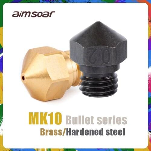 MK10 Hardened steel nozzle brass nozzle 1.75mm 0.4/0.6/0.8mm 3D Printer parts