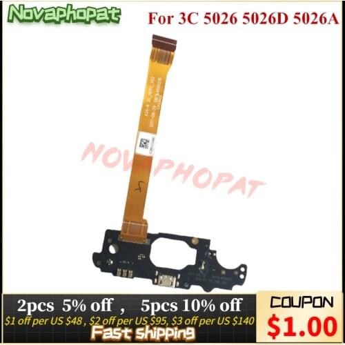 For Alcatel 3C 5026 5026D 5026A USB Dock Charging Port Charger Plug Board Flex Cable With Microphone MIC + Tracking