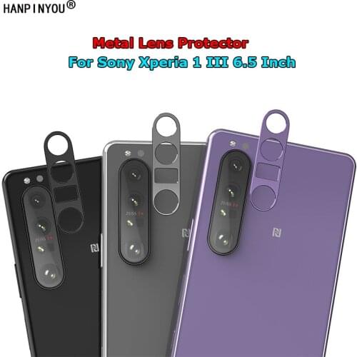For Sony Xperia 1 III 6.5" 3D Metal Camera Cover Lens Screen Protector Case Bumper Guard