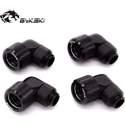 Bykski 4 pieces / sets of water-cooled 90 degree fittings G1 / 4 OD14mm 12mm 16mm hard pipe fittings, acrylic pipe fittings