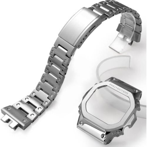 Camouflage GMW-B5000 Watch Band Strap Bezel Metal Blue Stainless Steel Watchband Case Frame Bracelet Tools Wholesale GMWB5000