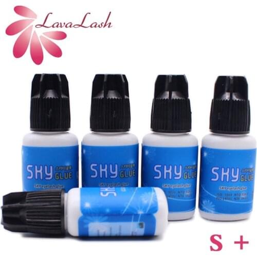 5 Bottles Sky Adhesive Glue S Plus Type Black Cap Original Korea Eyelash Extensions MSDS 5ml Beauty Shop Lasting Makeups Tools