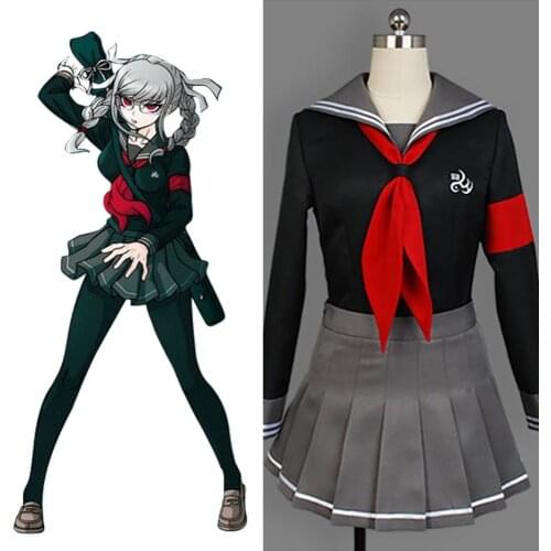 Cosplay Super DanganRonpa 2 Peko Pekoyama Costume Dress Uniform full set school uniform for party Costume