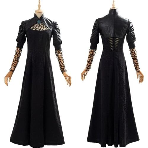 Yennefer Cosplay Costume Halloween Black Dress Cosplay Carnival Party Costumes For Women Girls Custom Made
