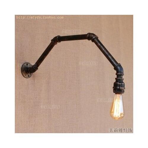 American Loft Style Creative Iron Water Pipe Lamp Industrial Vintage Wall Light Fixtures For Edison Wall Sconce Indoor Lighting