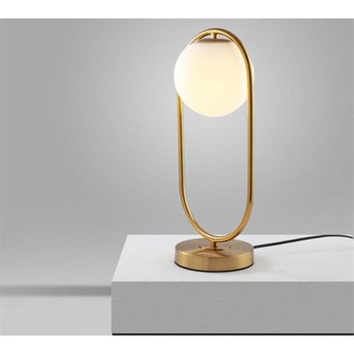 Creative Nordic Glass Ball LED Desktop Night Light Gold Home Bedroom Bedside Decorative USB Reading Table Lamp Simple