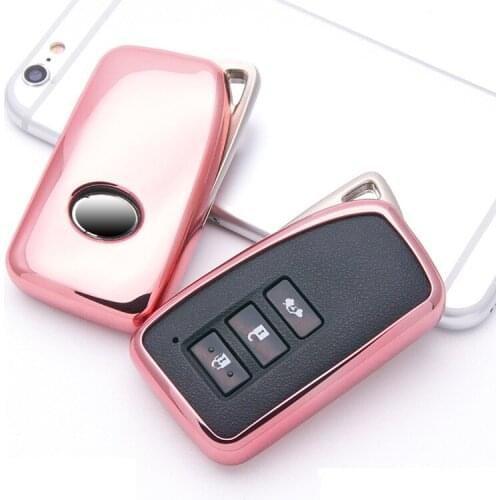 LUNASBORE Soft TPU Car Key Case Protection Key Cover Shell Fob Holder For Lexus New RX / GS ES IS NS NX