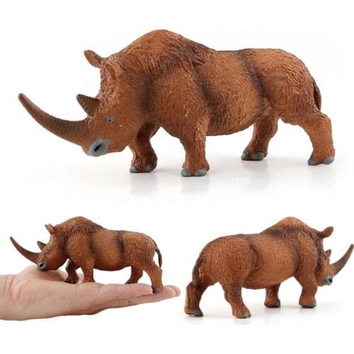 Animal Model Simulation Animal Toy Woolly Rhinoceros PVC Zoo Animal Figure Lovely Animal Models Action Toys Gift For Kids