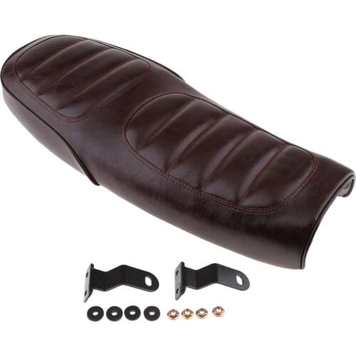 Motorcycle Vintage Flat Brat/ Hump Saddle Cafe Racer Seat Cushion- Heavy Duty Leather