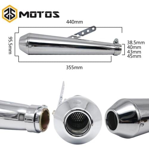 ZS MOTOS Motorcycle motorbike muffler antiqued vintage fashion Electroplating & paint exhaust piper for Harley Davidson exhaust
