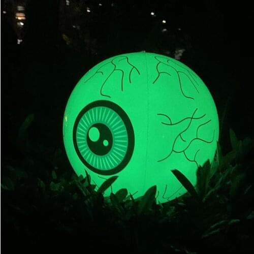 16in Halloween Inflatable Glowing Eyeballs Glow In The Dark With Remote Control Halloween LED Eyeball Pool Garden Outdoor Decor