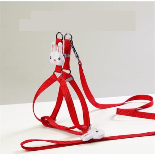 New Pet Dog Harness Leash Set Adjustable Cute Rabbit Cat Harness Vest Small Medium Dogs Chihuahua Pug Outdoor Walking Supplies